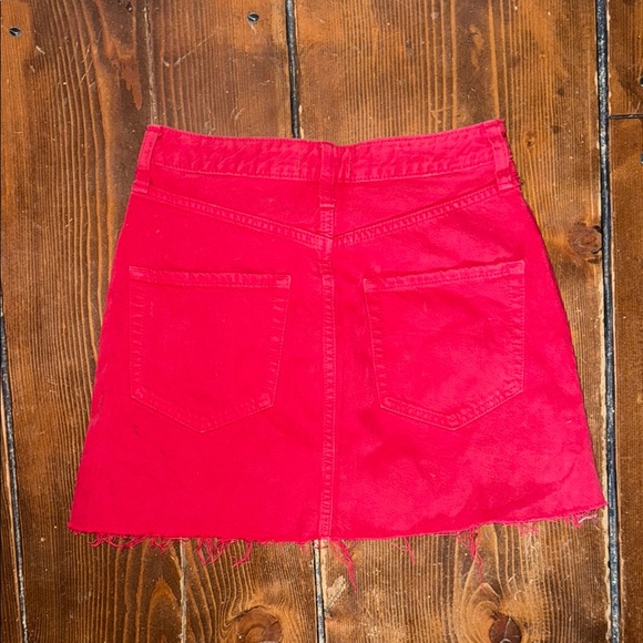 Red Denim Mini Skirt - Picture 3 of 3